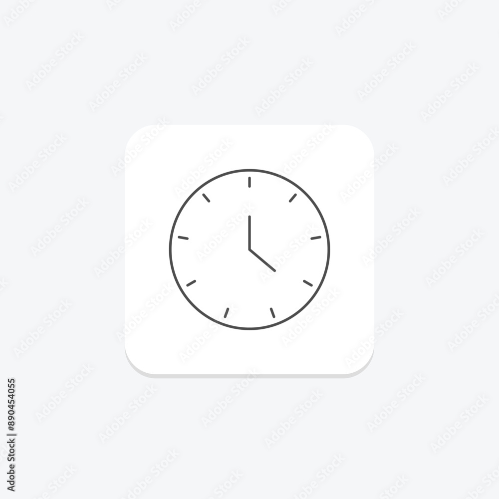 Clock thinline icon , vector, pixel perfect, illustrator file Clock thinline icon , vector, pixel perfect, illustrator file