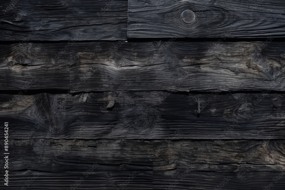 Fototapeta premium Processed collage of smoking wood planks surface texture. Background for banner, backdrop