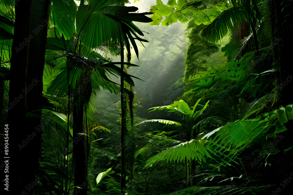 Naklejka premium tropical jungle