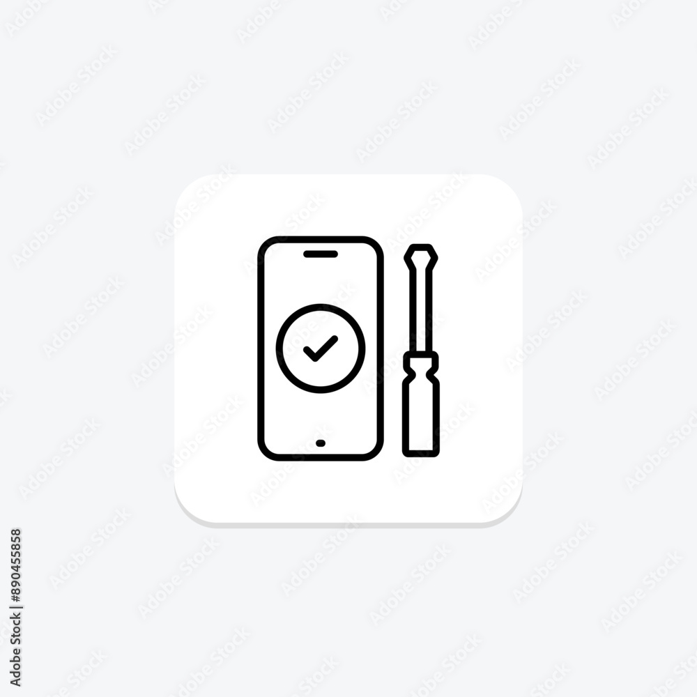 Mobile Repair line icon , vector, pixel perfect, illustrator file Mobile Repair line icon , vector, pixel perfect, illustrator file