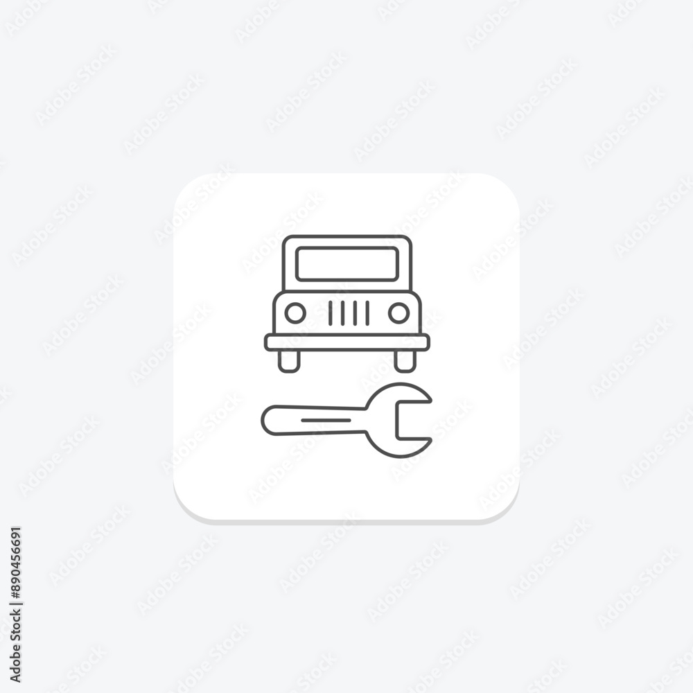 Vehicle Repair thinline icon , vector, pixel perfect, illustrator file Vehicle Repair thinline icon , vector, pixel perfect, illustrator file