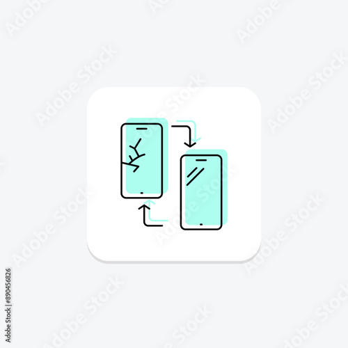 Screen Replacement color shadow thinline icon , vector, pixel perfect, illustrator file