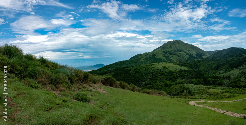Magnificent hiking trails in the grasslands of the Yangmingshan National Park, Taipei and New Taipei City, Taiwan Magnificent hiking trails in the grasslands of the Yangmingshan National Park, Taipei and New Taipei City, Taiwan