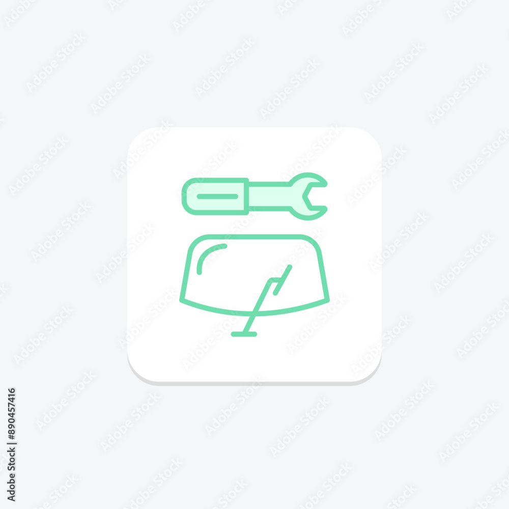 Windshield Repair duotone line icon , vector, pixel perfect, illustrator file Windshield Repair duotone line icon , vector, pixel perfect, illustrator file