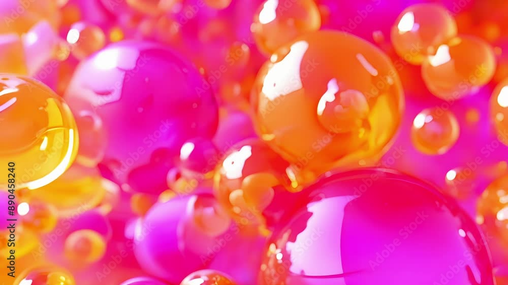 Bold 3D bubbles in a mix of hot pink and neon yellow creating an energetic and bubbly pattern. Bold 3D bubbles in a mix of hot pink and neon yellow creating an energetic and bubbly pattern.