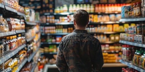Wallpaper Mural Man Browsing Grocery Store Shelves Torontodigital.ca