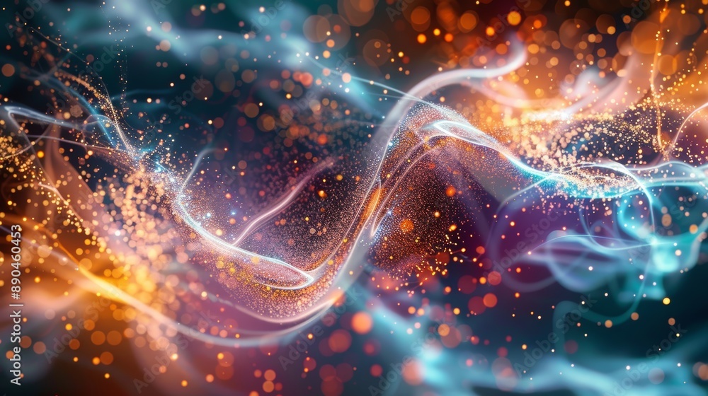 Abstract Swirling Glowing Lights with Vibrant Colors, Blurry Bokeh, and a Sense of Movement Abstract Swirling Glowing Lights with Vibrant Colors, Blurry Bokeh, and a Sense of Movement