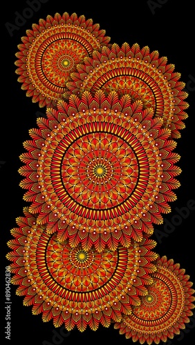 red and yellow spiritual symbol ohm