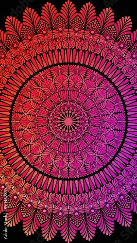 red and black mandala mobile background