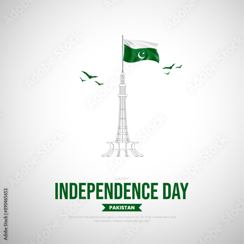Miner of Pakistan and flag, Pakistan Independence day, Independence day pakistan 14th August creative design for poster, banner vector art  illustration.