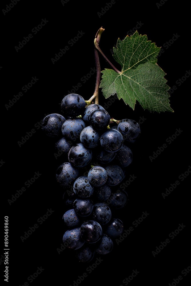 Mystic photo of Black Corinth Grape, isolated on black background Mystic photo of Black Corinth Grape, isolated on black background