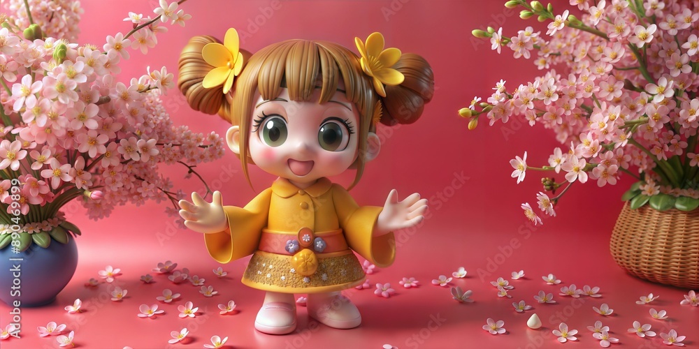 3d model with flower background 3d model with flower background