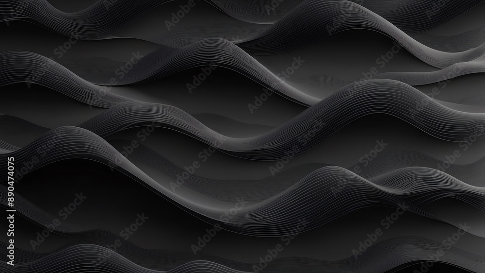 Fototapeta premium black waves pattern abstract background design