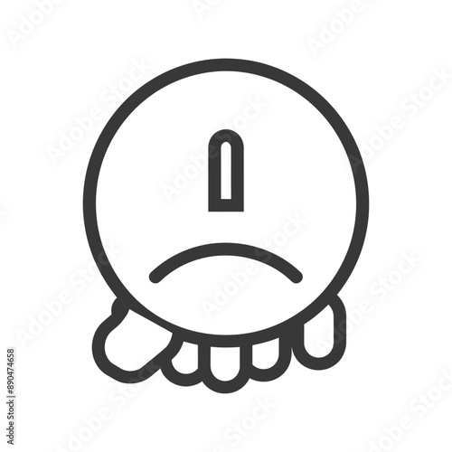 minimalist dislike button line art icon logo symbol