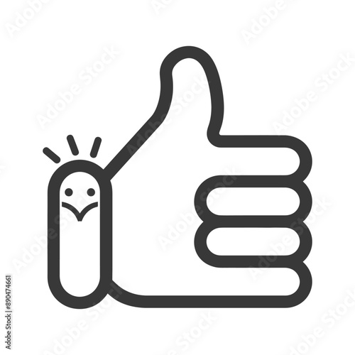 minimalist dislike button line art icon logo symbol