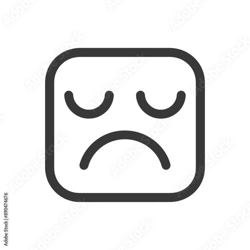 minimalist dislike button line art icon logo symbol