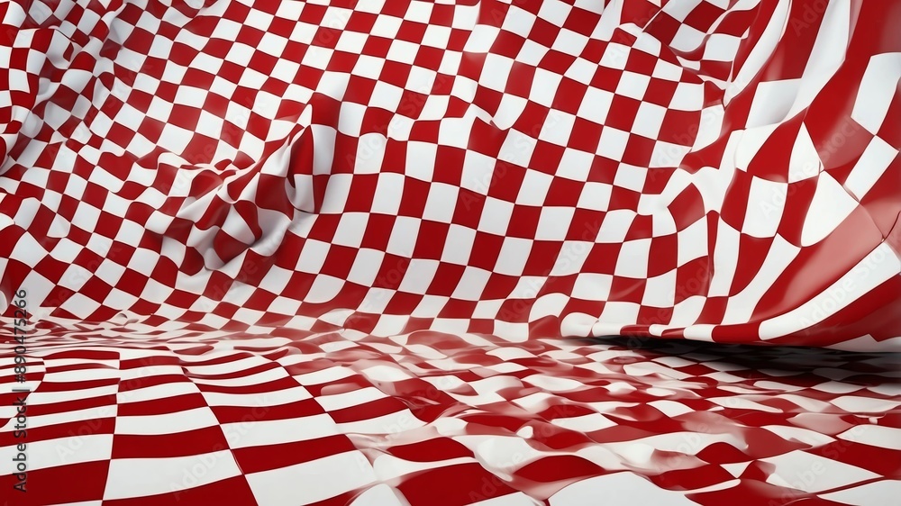 Obraz premium red and white checkerboard abstract background design