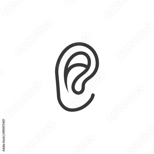 minimalist ear line art icon logo symbol
