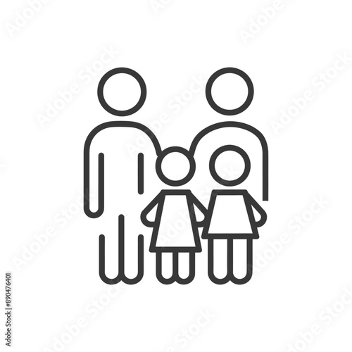 minimalist family line art icon logo symbol