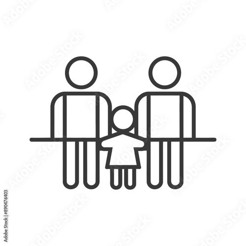 minimalist family line art icon logo symbol