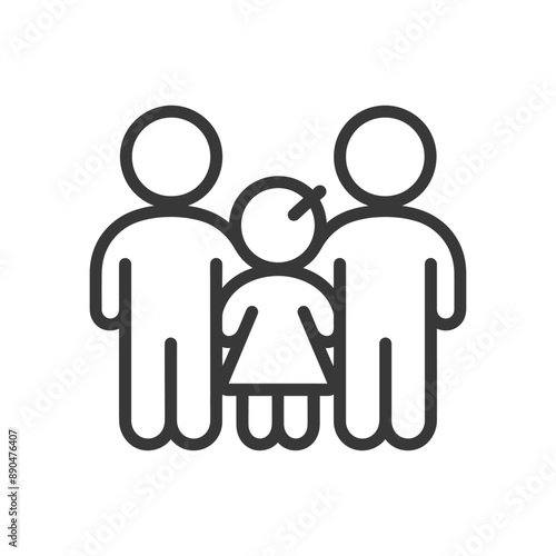 minimalist family line art icon logo symbol