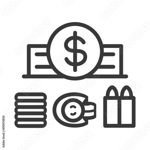 minimalist financing line art icon logo symbol