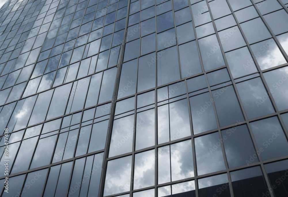 A dramatic sky filled with storm clouds reflected in the windows of a skyscraper. A dramatic sky filled with storm clouds reflected in the windows of a skyscraper.
