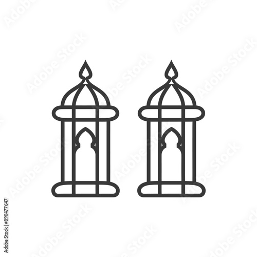 Wallpaper Mural minimalist islamic eid lanterns line art icon logo symbol Torontodigital.ca