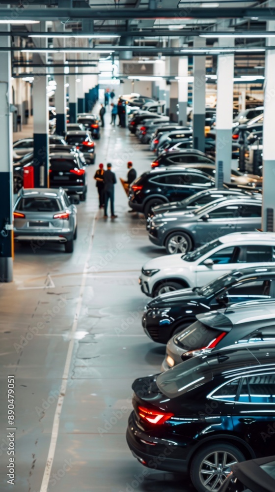 Obraz premium Efficient Electric Bus Manufacturing and Rental Facility: Automated Assembly Line for Public Transit Vehicles with AI-Driven Technology. Sustainable Transportation Hub Showcasing Modern Electric Bus P