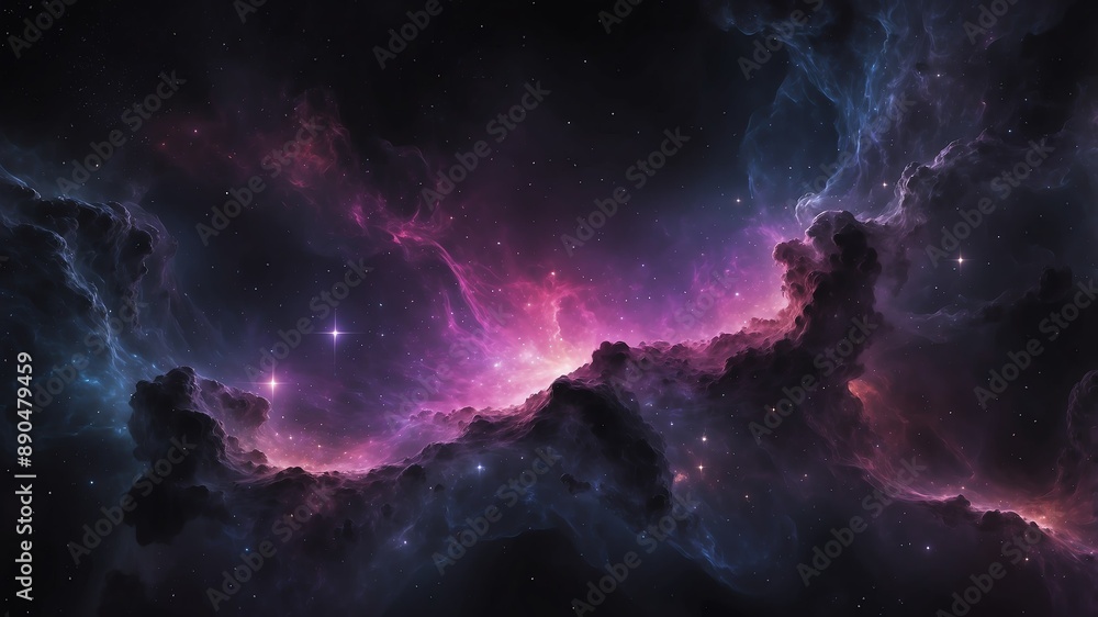 Fototapeta premium black cosmic nebula abstract background design