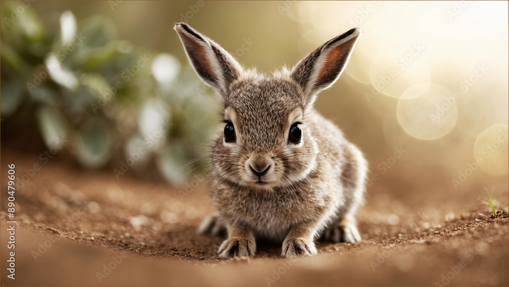 Fototapeta premium Baby hare in nature.