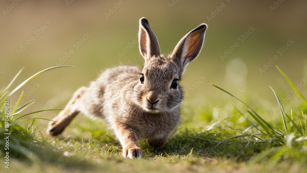 Fototapeta premium Baby hare in nature.