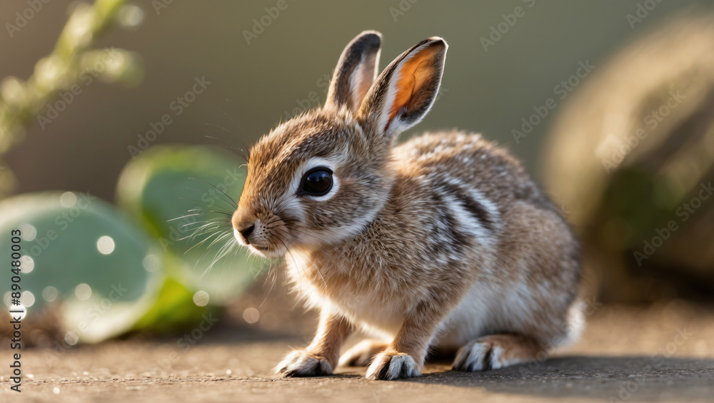 Fototapeta premium Baby hare in nature.