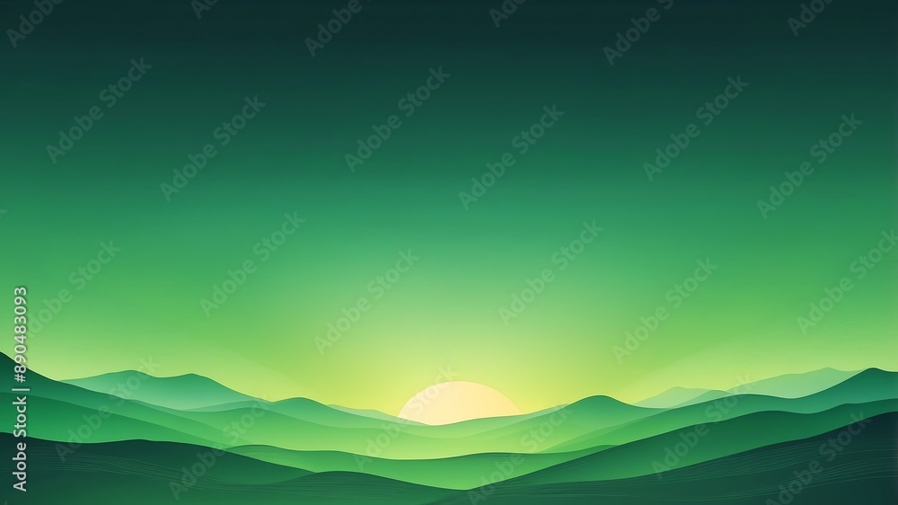 Obraz premium green sunset gradient abstract background design