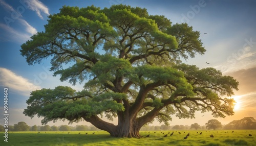 Wallpaper Mural Giant branched tree in the middle of a field Torontodigital.ca