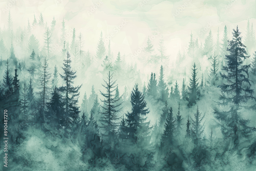 Misty evergreen forest landscape with fog and tall trees, creating an ethereal, serene atmosphere. Perfect for nature lovers and artistic backgrounds. Misty evergreen forest landscape with fog and tall trees, creating an ethereal, serene atmosphere. Perfect for nature lovers and artistic backgrounds.