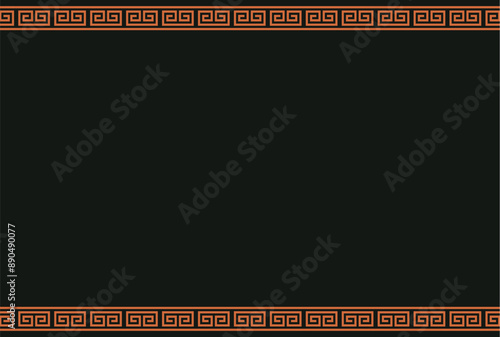 Greek ornament frame, Greek concept, Ancient Greece, Greek design a template for invitations, leaflets and greeting cards. Vector illustration. Black background, Print