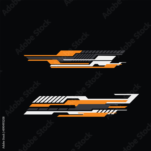 car wrapping sticker template design vector. car modification sticker.
