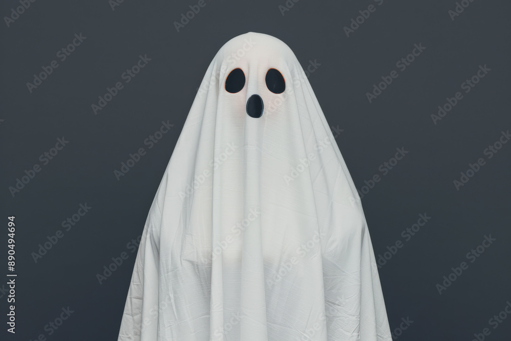 Spooky ghost costume with a white sheet and black eyes, perfect for Halloween, haunted house, or spooky themed party decor. Creepy, mysterious, and fun! Spooky ghost costume with a white sheet and black eyes, perfect for Halloween, haunted house, or spooky themed party decor. Creepy, mysterious, and fun!
