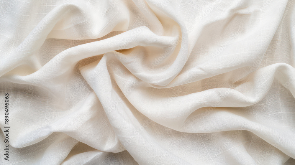 Smooth white fabric with soft folds creating an elegant and flowing texture perfect for backgrounds, designs, and textile projects. Smooth white fabric with soft folds creating an elegant and flowing texture perfect for backgrounds, designs, and textile projects.