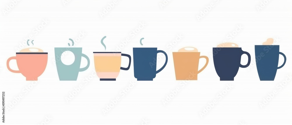 simple illustration of coffee mugs, which are symbols of art Dynamic on a clean white background. simple illustration of coffee mugs, which are symbols of art Dynamic on a clean white background.