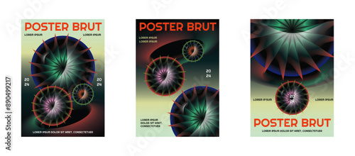Modern circular turbulence music genre Poster abstract graphic illustration, gradient shape