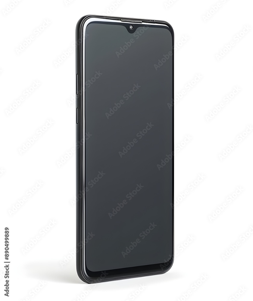 Sleek modern smartphone with a minimalistic design, featuring a large screen and thin bezels, isolated on a white background. Sleek modern smartphone with a minimalistic design, featuring a large screen and thin bezels, isolated on a white background.