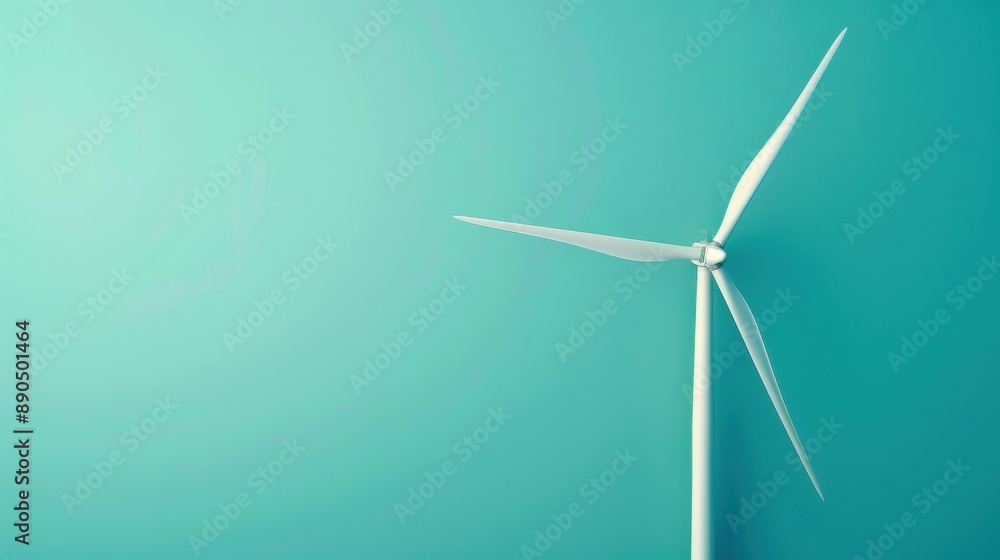 Wind turbine blades spinning against a blue sky, renewable energy and innovation. Wind turbine blades spinning against a blue sky, renewable energy and innovation.