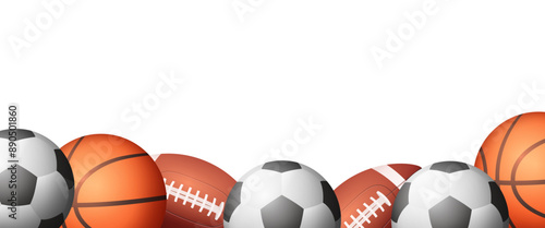 Balls frame. Vector clipart isolated on white background.