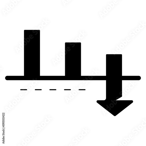 decrease statistical bar graph glyph icon