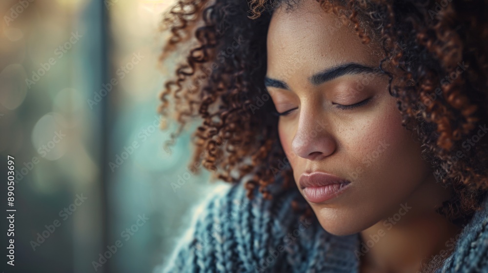 A woman gazes thoughtfully out of a window, highlighting a moment of contemplation. A woman gazes thoughtfully out of a window, highlighting a moment of contemplation.