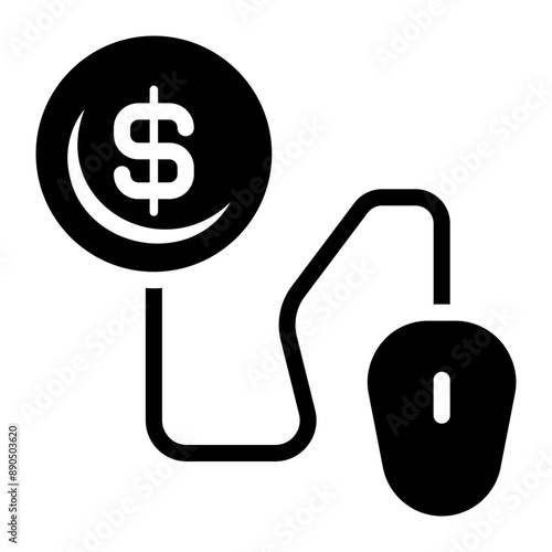 pay per click glyph icon