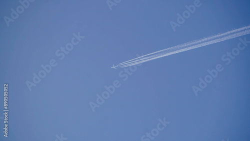 Jet Trails in a Blue Sky