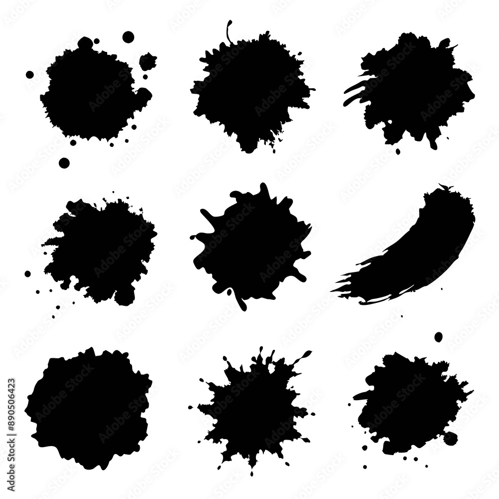 graphics of black spots of various shapes and sizes on an isolated background graphics of black spots of various shapes and sizes on an isolated background